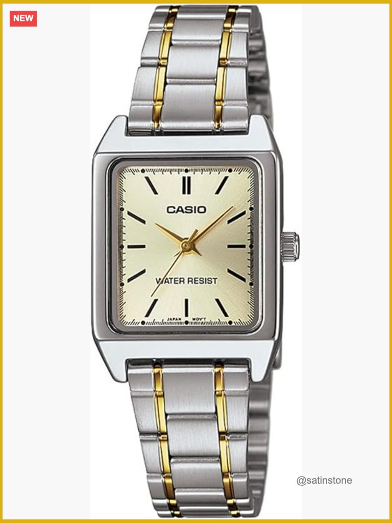 Japanese Quartz Stainless Steel Analog Watch With Crystal, 22mm